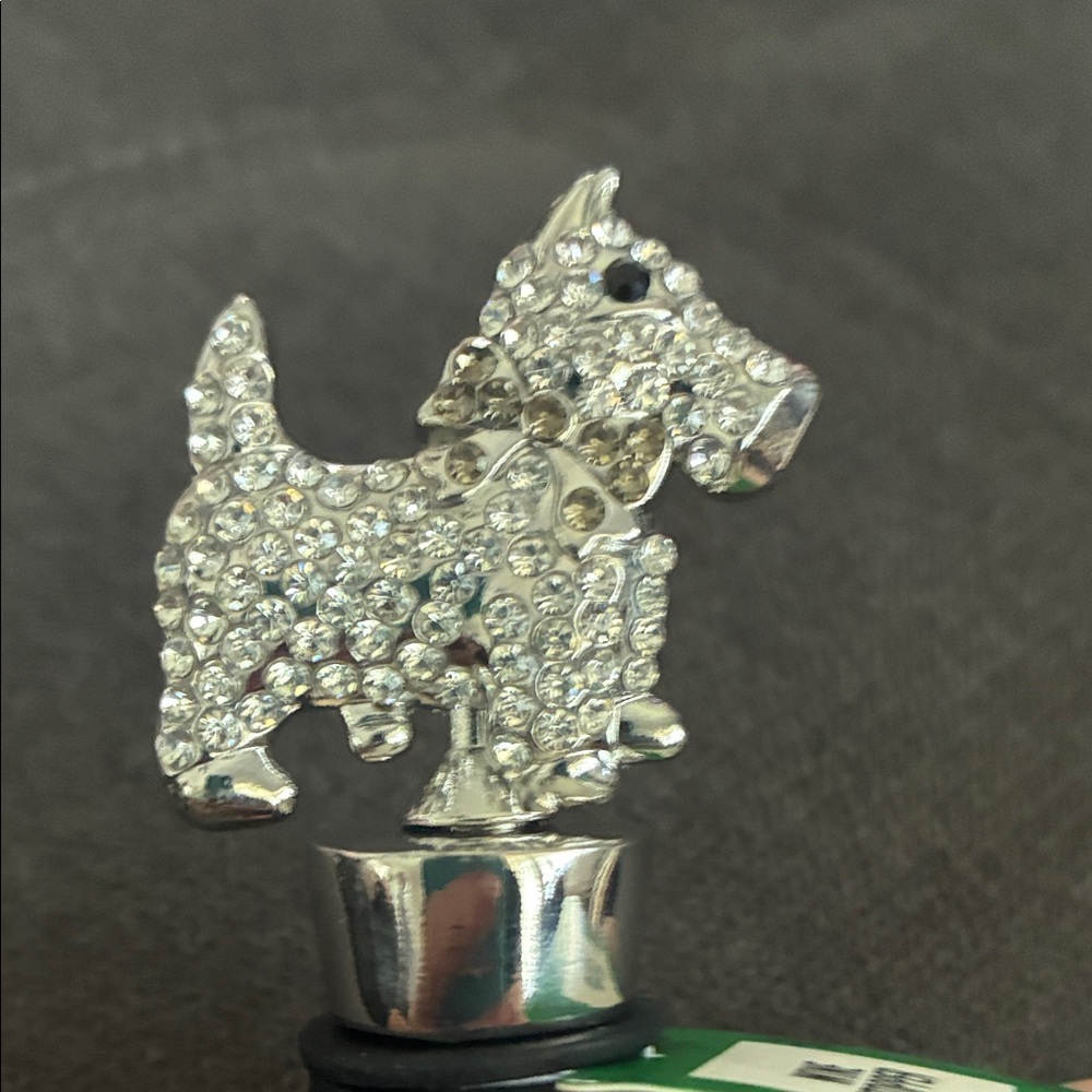 Sparkling Scottie Dog Crystal Wine Stopper nwt - Picture 2 of 2